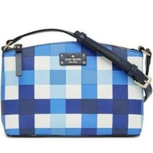 Kate Spade Blue Pacific Gingham Millie Grove Crossbody Bag